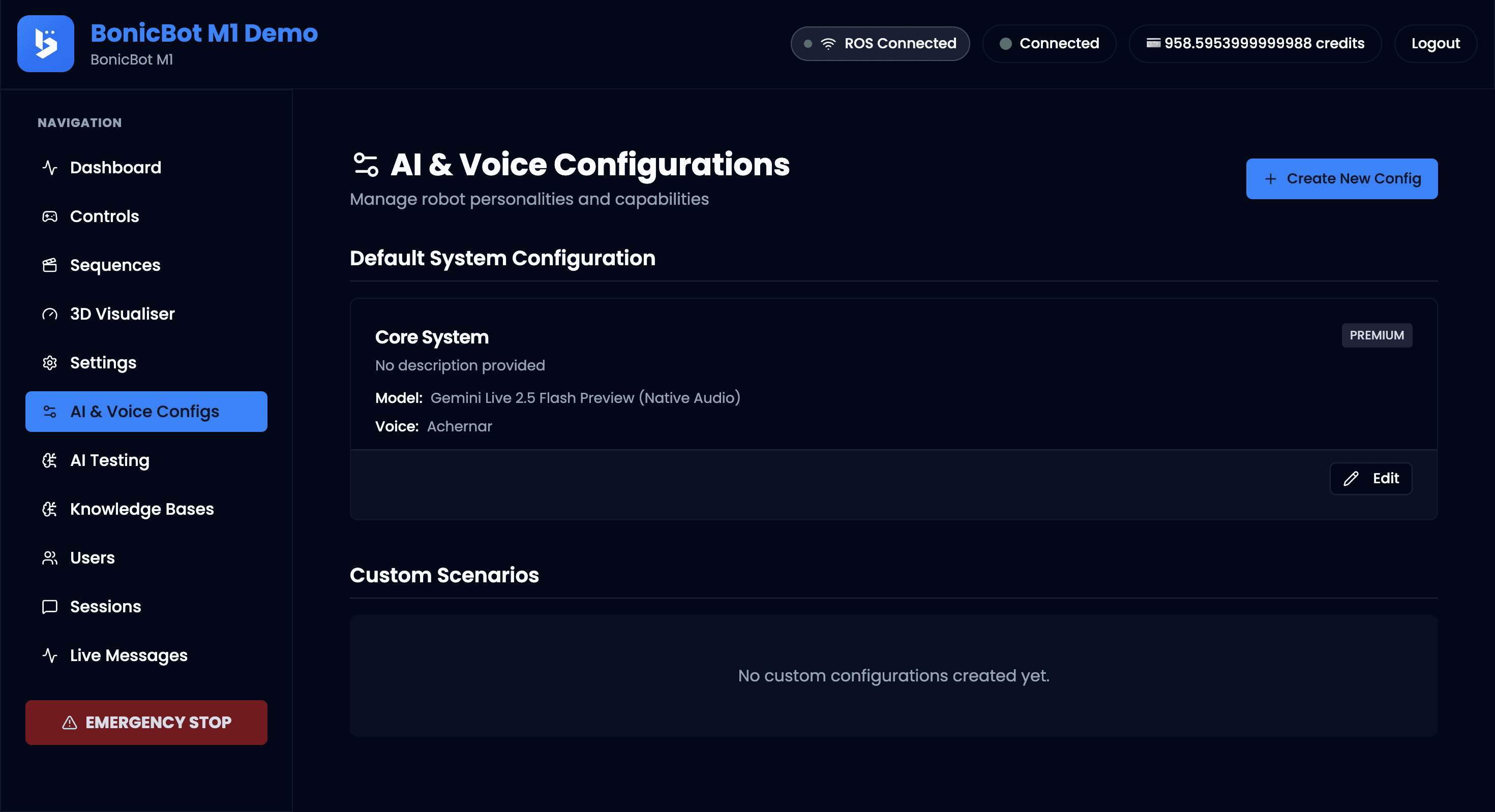 AI & Voice Configurations