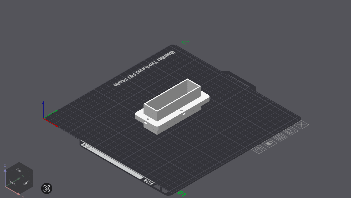 Raw model of BaseAcrylicHolder on build plate