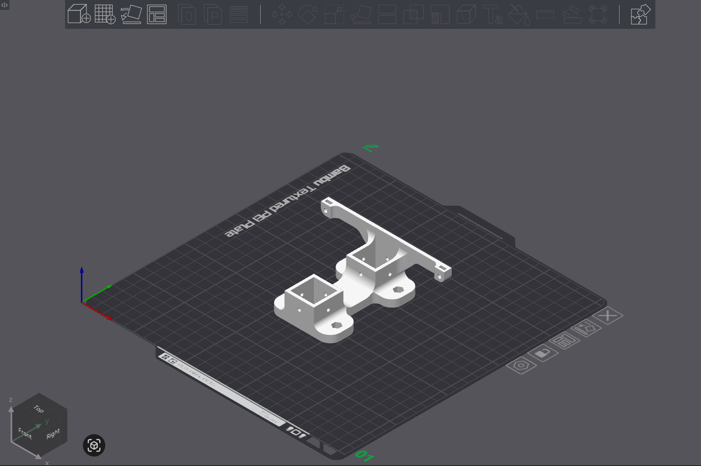 Raw model of BodyCenterJoint on build plate