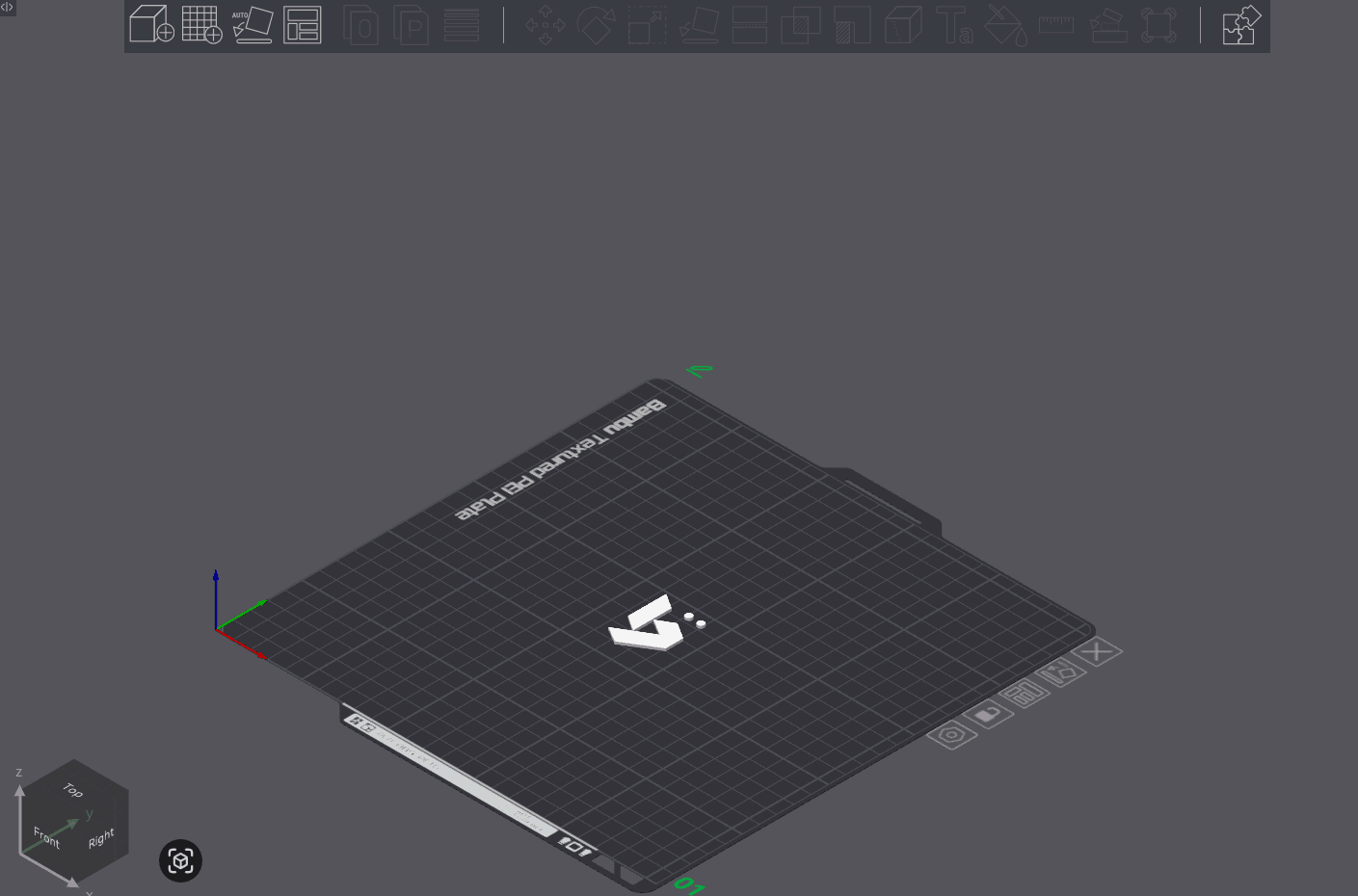 Raw model of BonicLogo on build plate