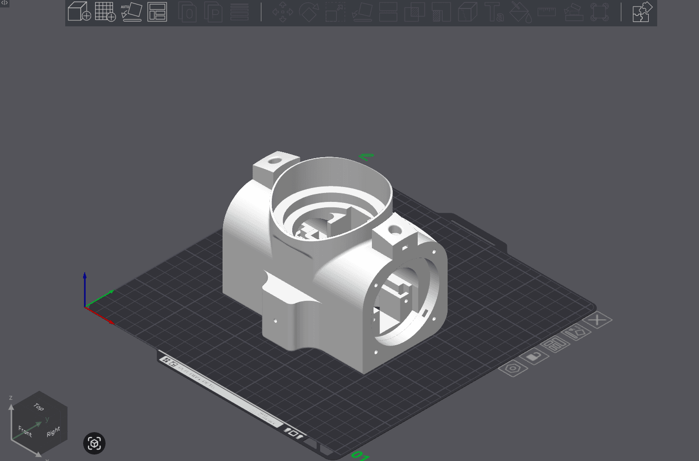 Raw model of CenterJoint on build plate
