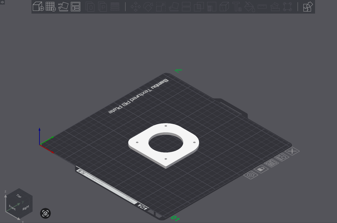 Raw model of CenterJointCoverLeft on build plate
