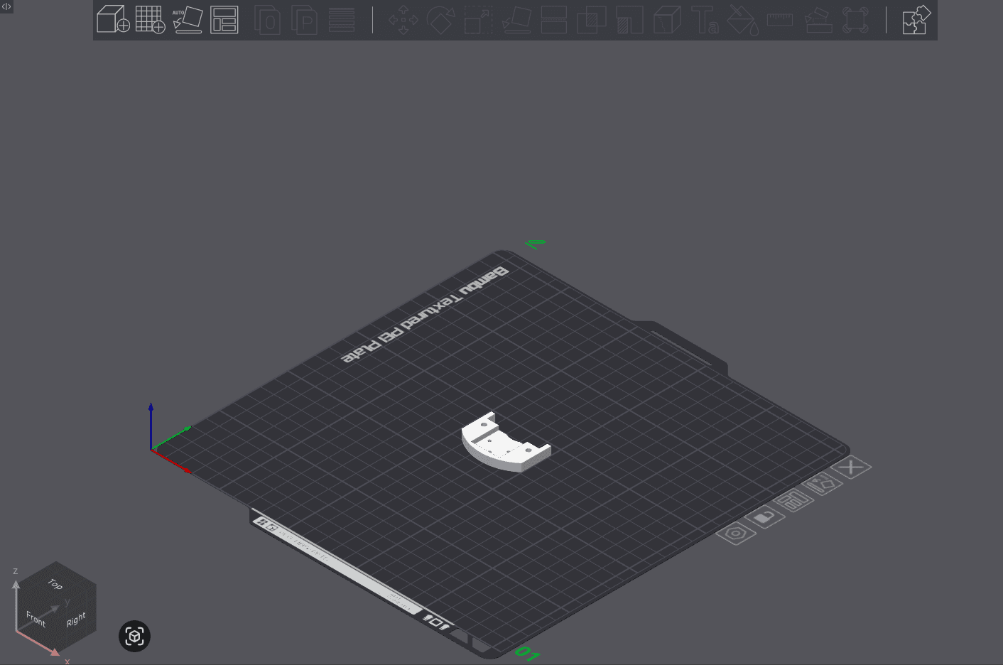 Raw model of CenterJointServoLeft on build plate