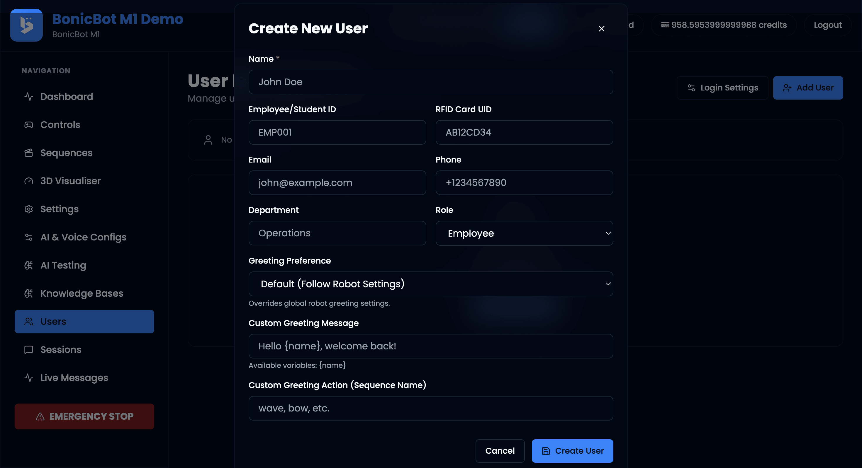 Create New User