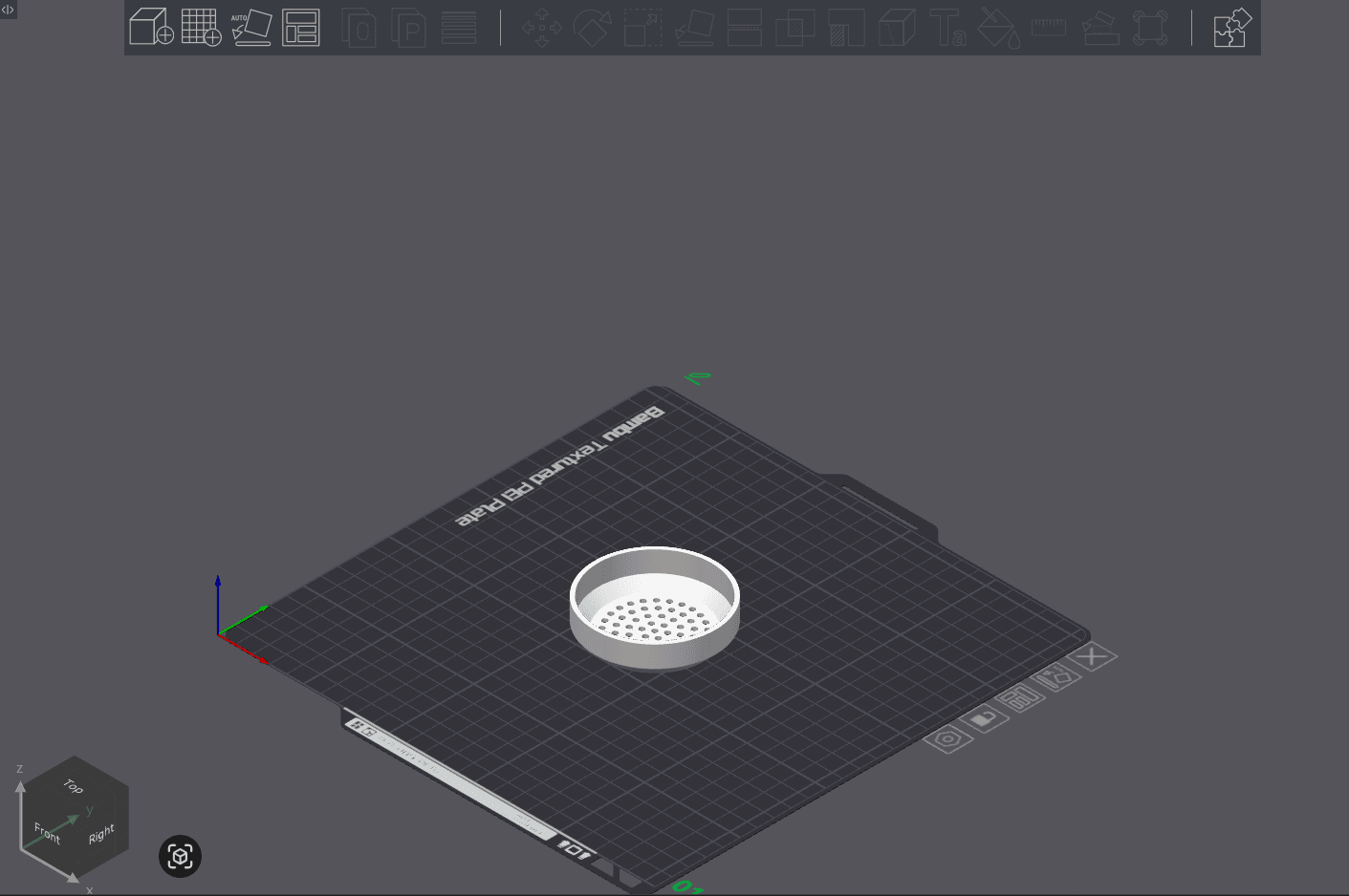 Raw model of EarRight on build plate