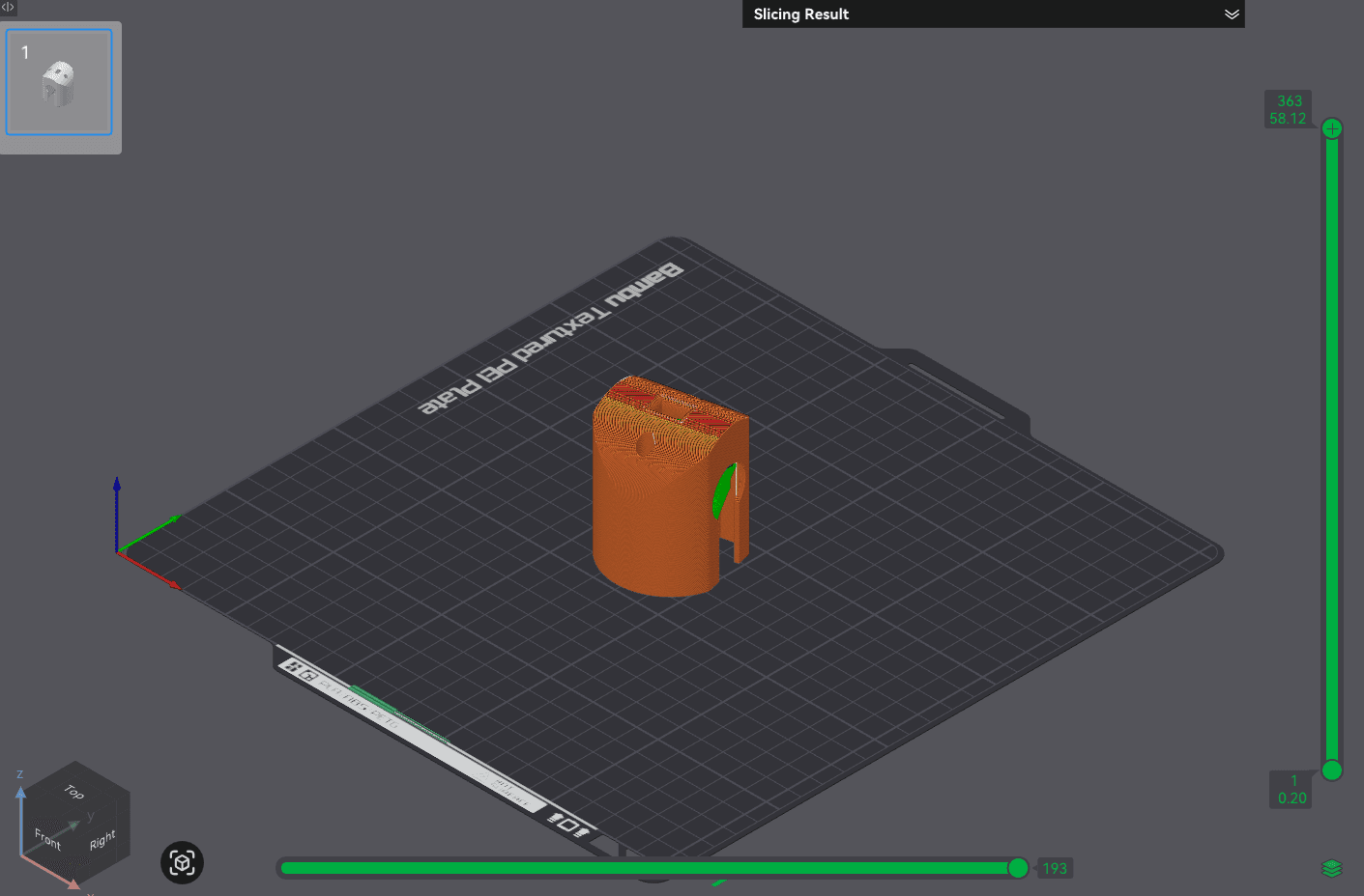Sliced preview of ElbowServoMountRight