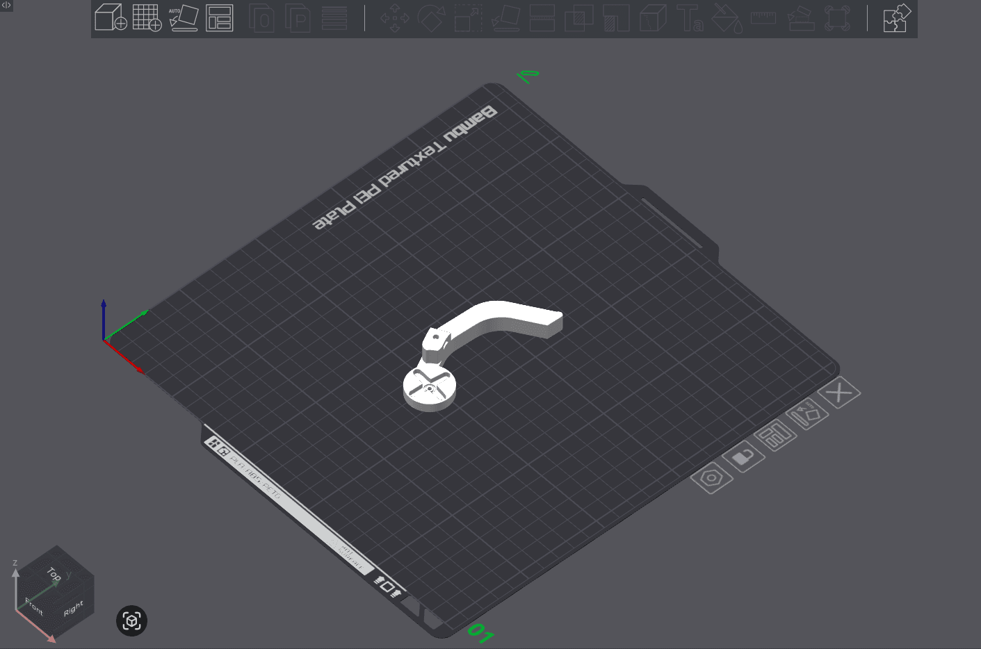 Raw model of GripperFingerTopLeft on build plate