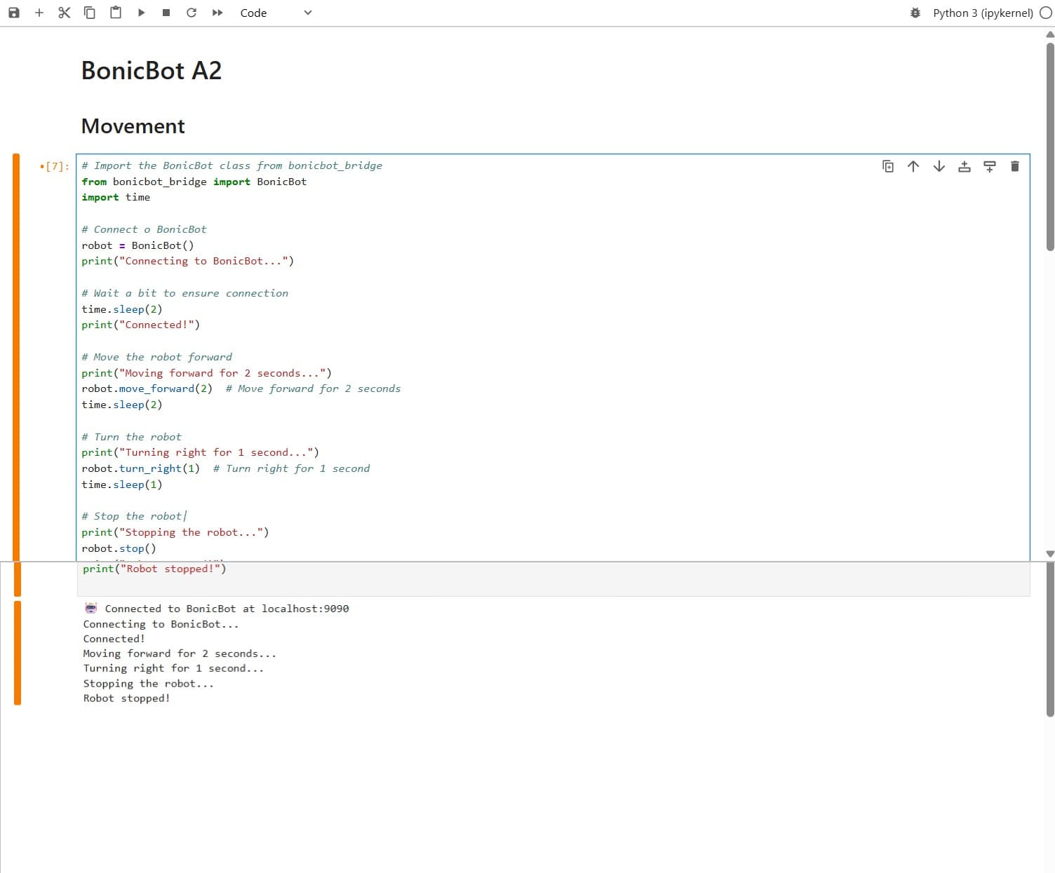 Jupyter Movement Example