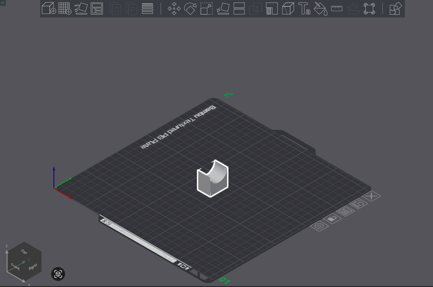 Raw model of MotorStabilizer on build plate