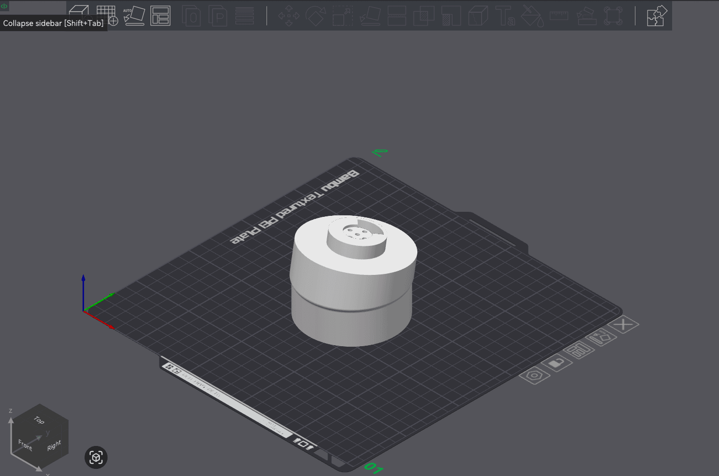 Raw model of NeckJoint on build plate