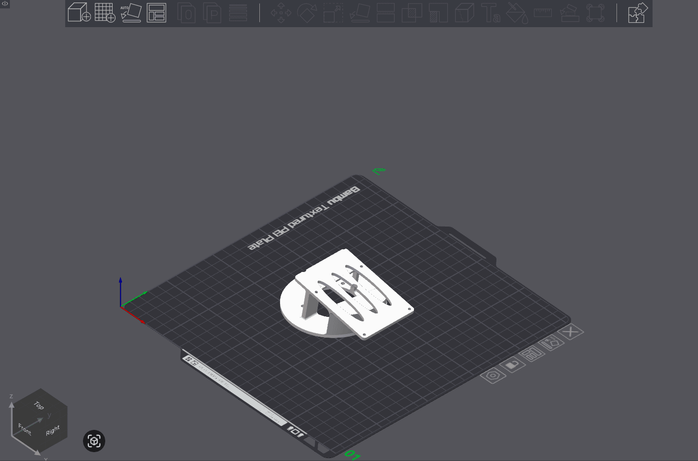 Raw model of RPiHolder on build plate
