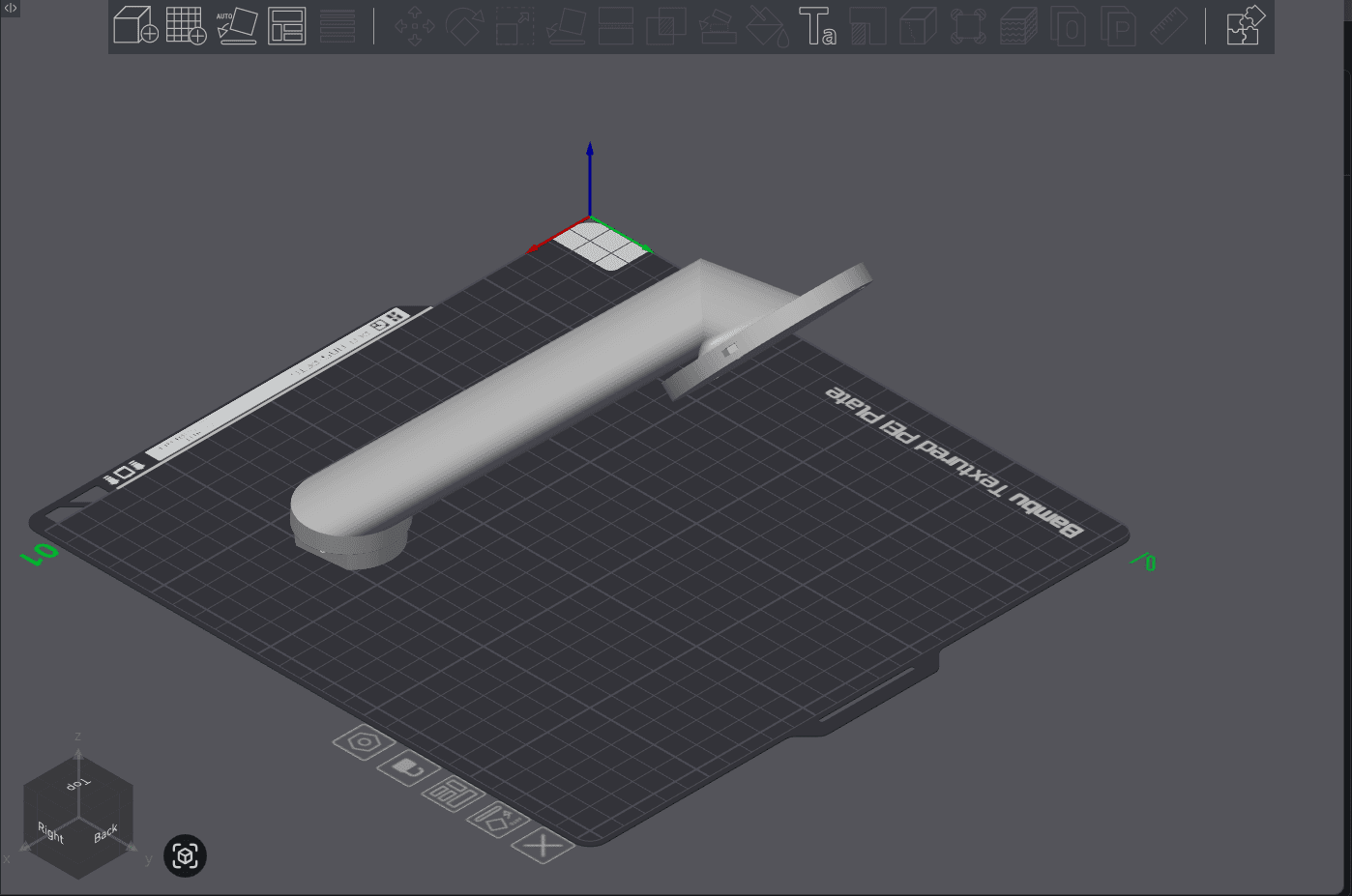 Raw model of UtilityPlateHolderLeft on build plate