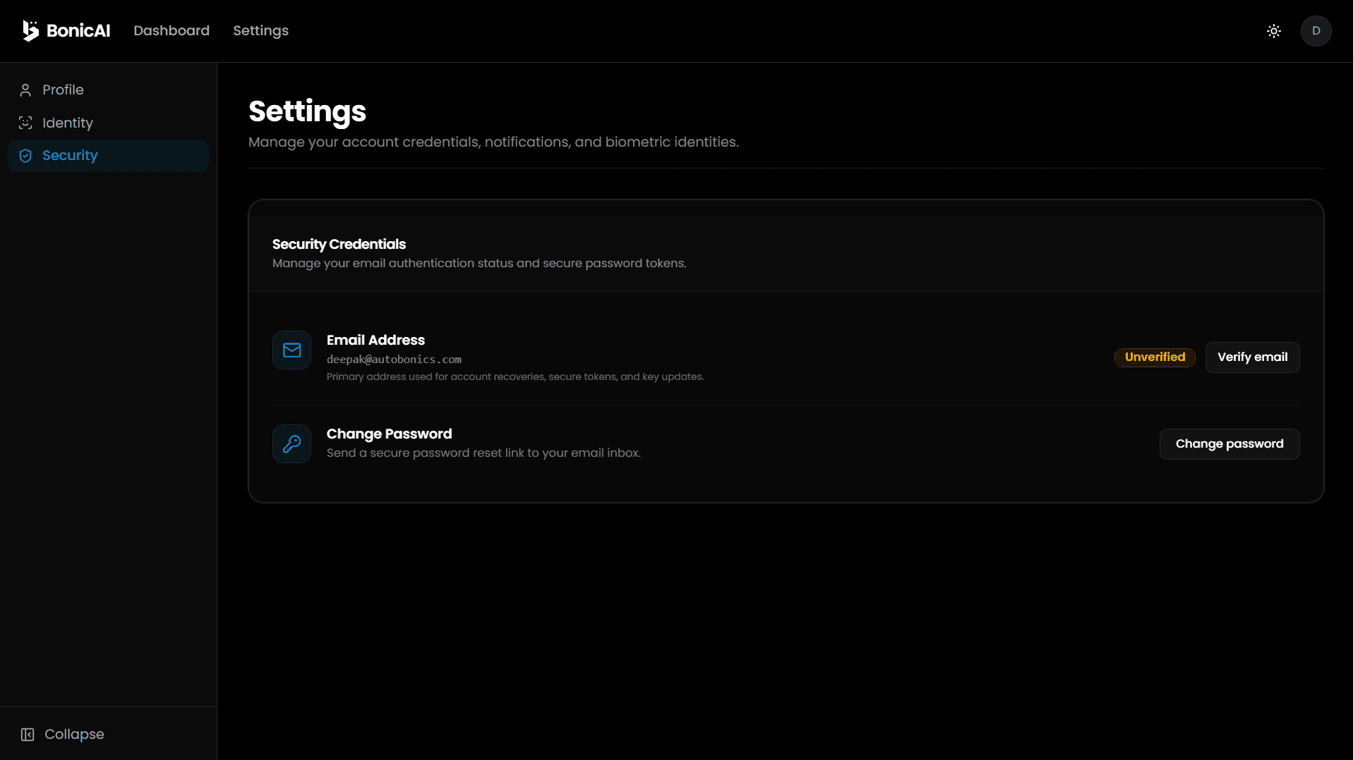 Account Security Settings