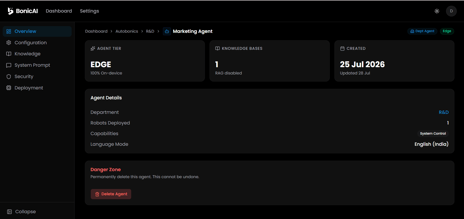 Agent Detail Overview Tab