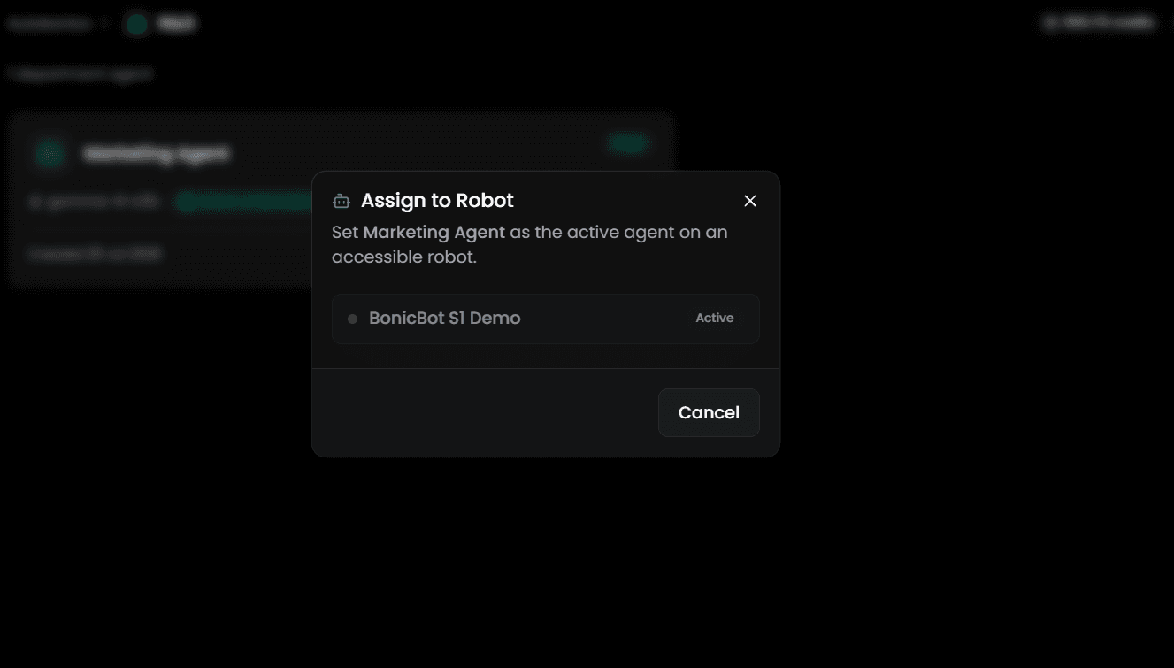 Assign to Robot Dialog