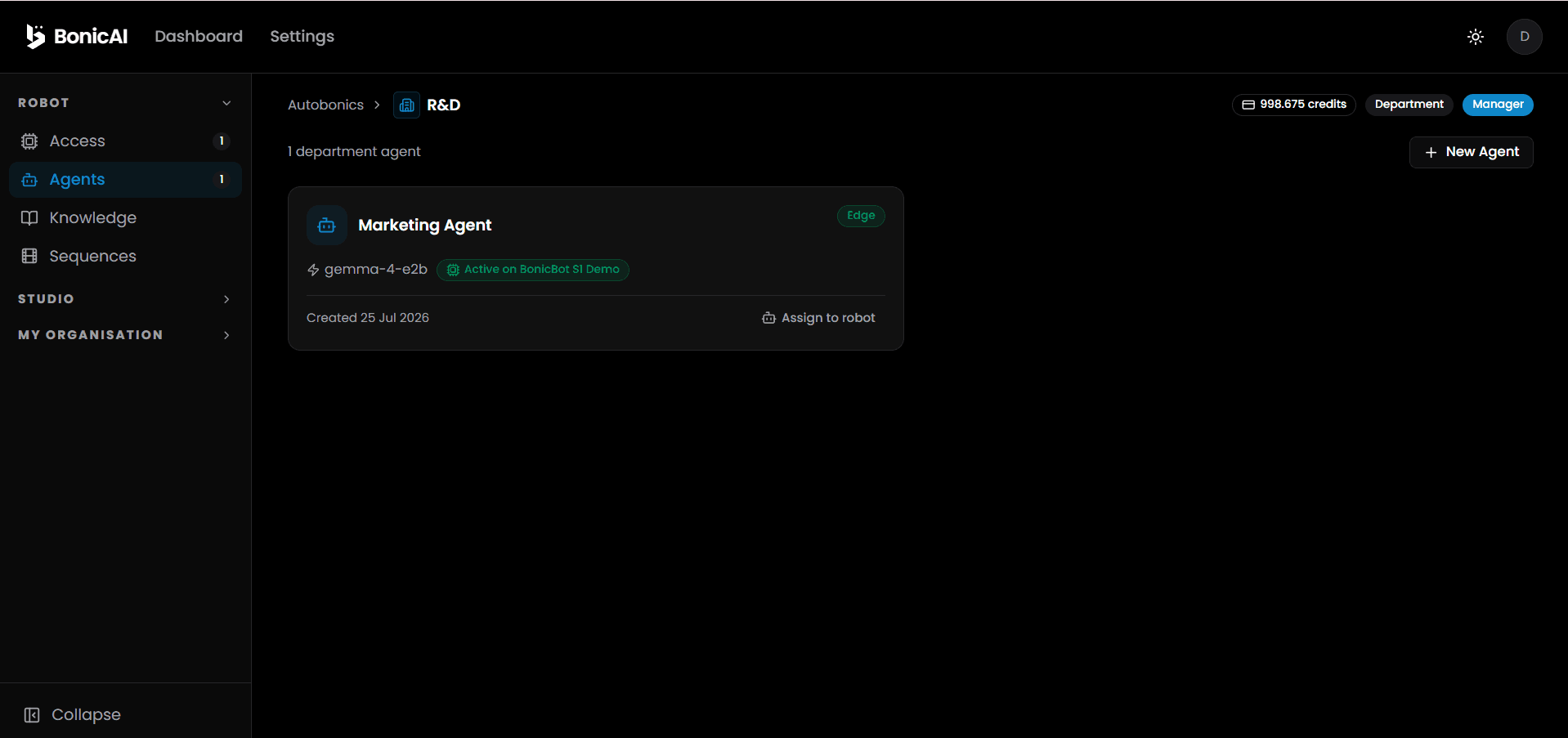 Department Agents Page