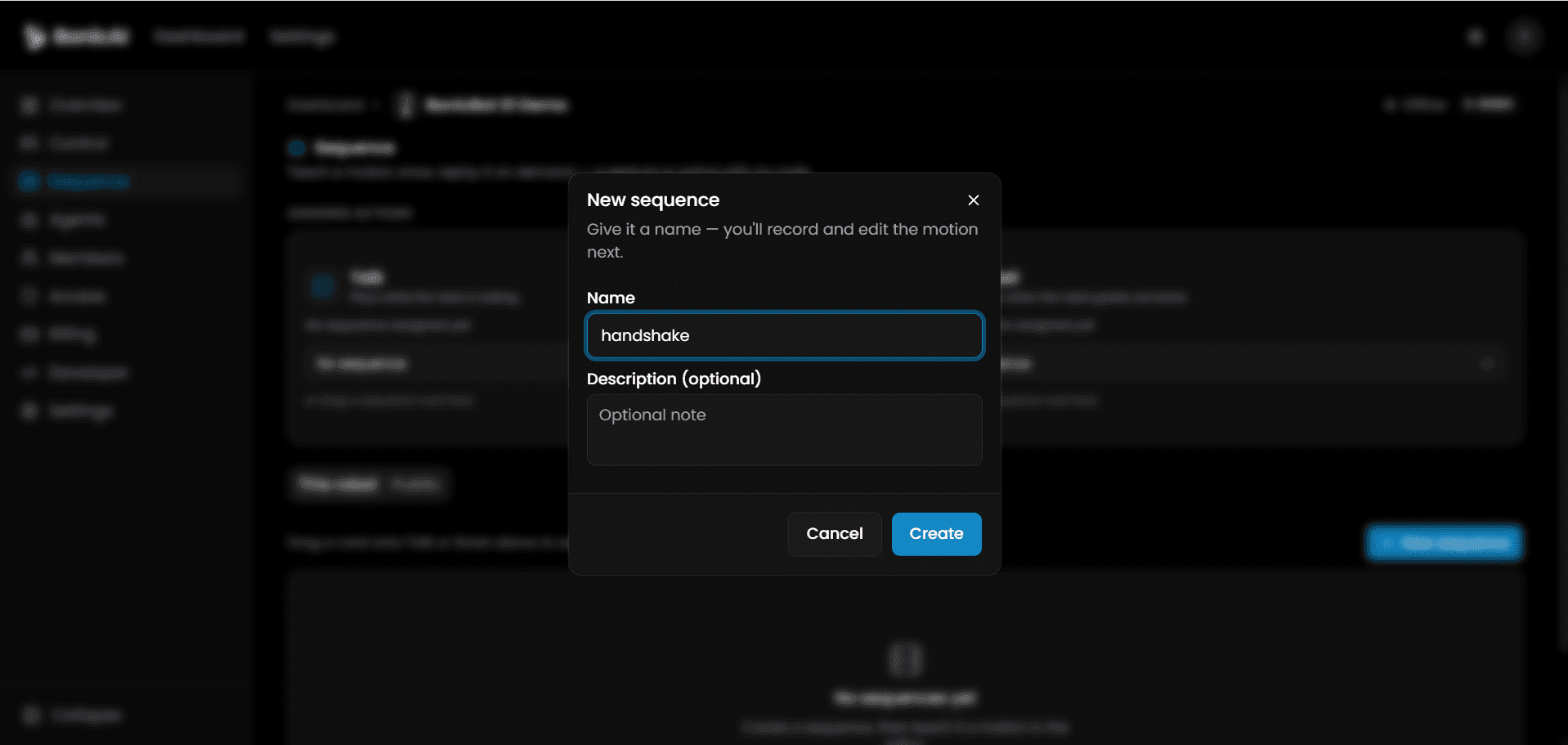 New Sequence Dialog