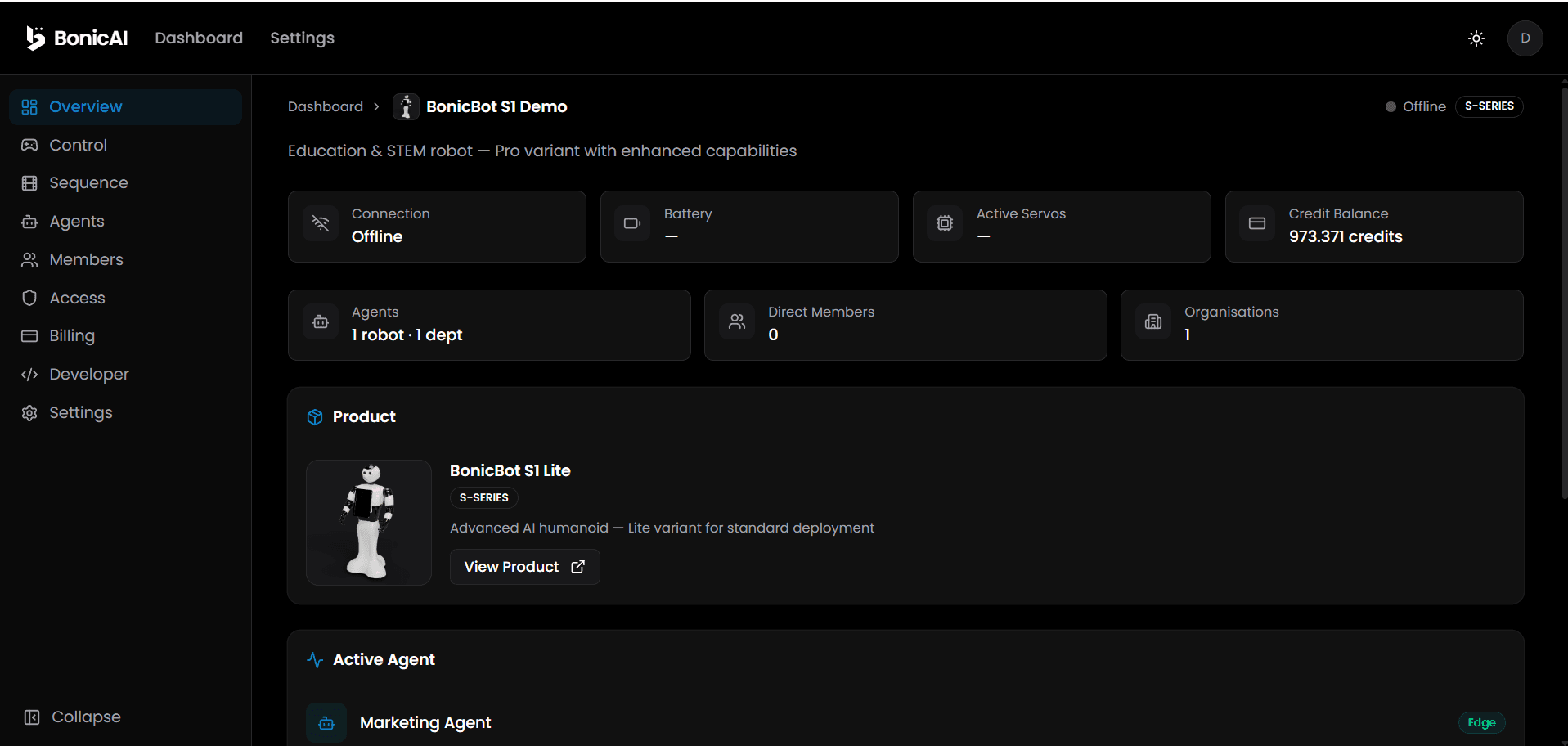 Robot Overview Tab