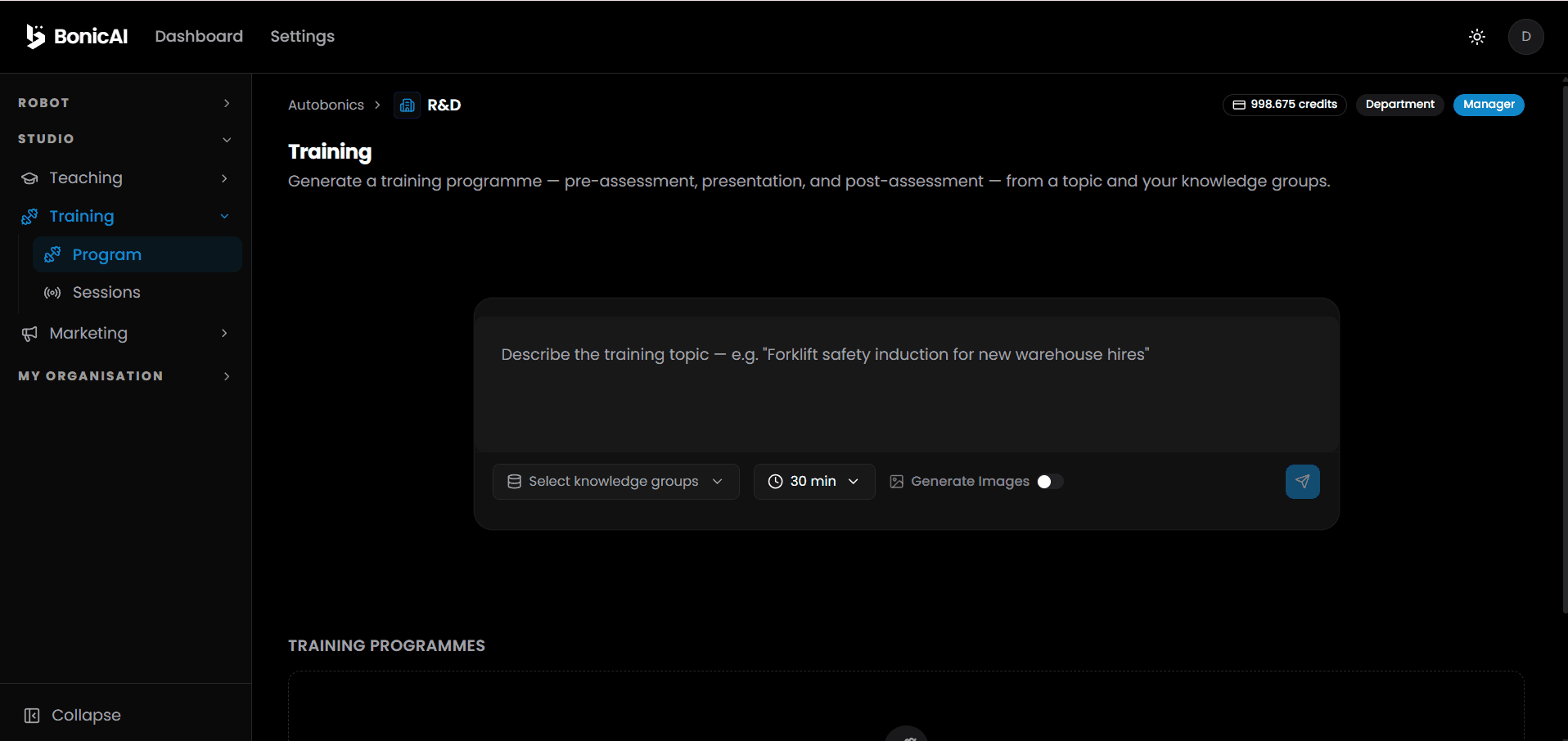 Training Programme Generator